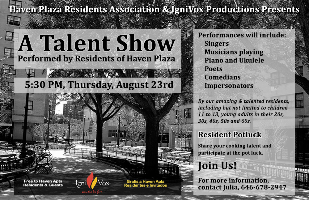 2018 Haven Plaza Talent Show